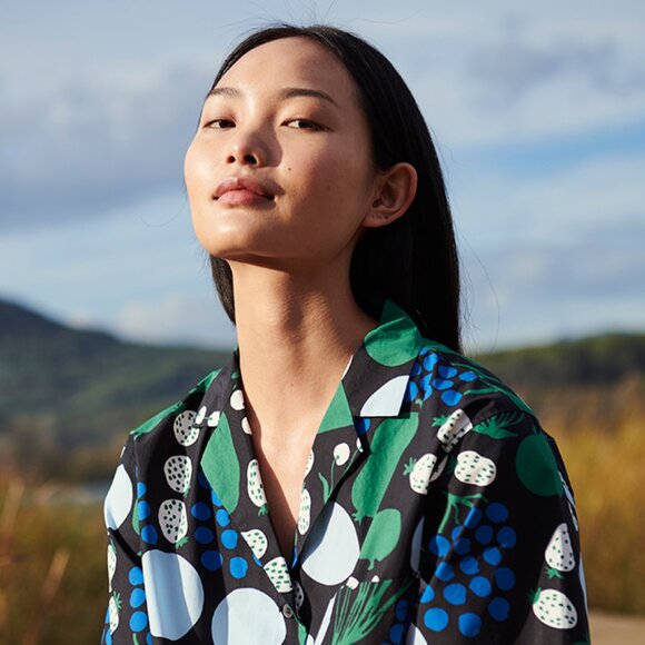 Uniqlo x Marimekko Cotton Poplin Blouse - Picture 1 of 6